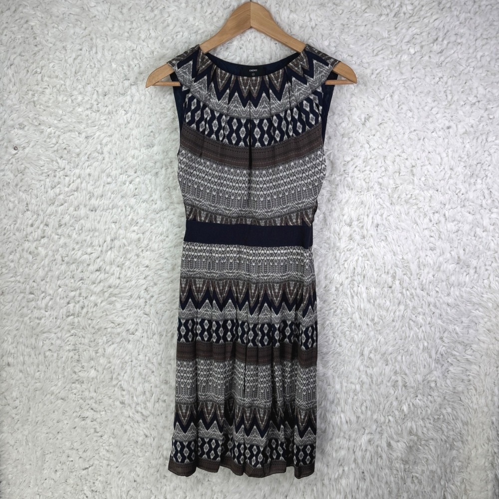 L'AGENCE Barneys New York Sleeveless Geometric Print Neutral Sheath Dress Size 0
